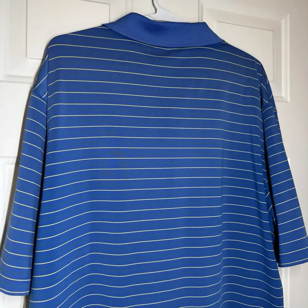Peter Millar Men's Summer Comfort Golf Polo Shirt Large Blue Stripe Performance - Picture 6 of 8